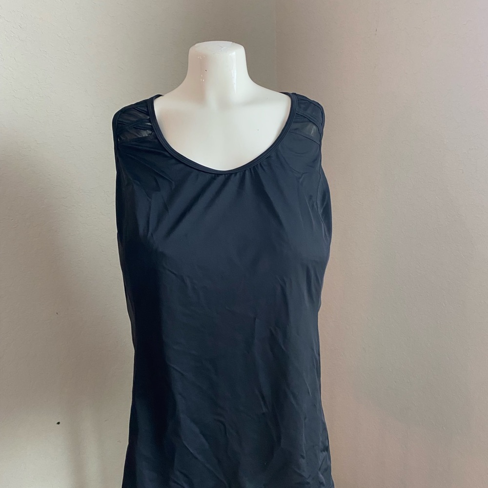 NWT Swim by Cacique Black Top Balconette sz 46G minimalist vacation simple